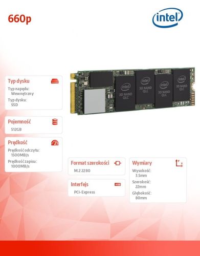 Intel Dysk SSD 660p Series 512GB M.2 PCle 3D2 QLC na Arena.pl