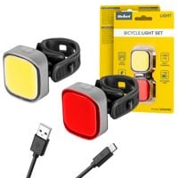 Komplet lamp rowerowych LED Rebel przód tył USB akumulator zestaw IPX4