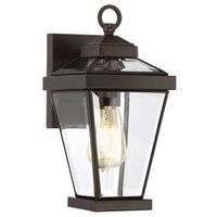 Zewnętrzna LAMPA elewacyjna Ravine QZ-RAVINE2-S Elstead QUOIZEL klasyczna OPRAWA szklana latarenka outdoor IP44 brąz przezroczysta