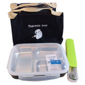 lunchbox pudełko śniadaniowe 1000ml czarny zestaw