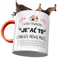 Kubek Pomarańczowy Na Pożegnanie Z Pracy Prezent Z Nadrukiem Ze Zdjęciem