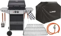 GRILL GAZOWY 5,5KW PIEZO ZESTAW POKROWIEC REDUKTOR