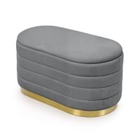 Pufa siedzisko do salonu BELLA welur ławka ze schowkiem 100 cm Grafitowa