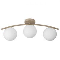 ŻYRANDOL LED E27 BALI-12 51CM BEŻOWO-ZŁOTY STAL SZKŁO