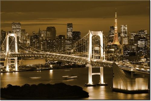 120CM 80CM OBRAZ ŚCIENNY RAINBOW BRIDGE TOKIO na Arena.pl