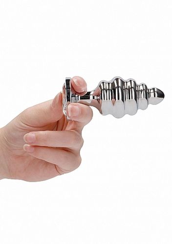 Ribbed Diamond Plug - 3.75 Inch - Silver na Arena.pl