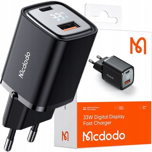 MCDODO SZYBKA ŁADOWARKA SIECIOWA DO TELEFONU 2X USB USB-C GAN 33W MIERNIK na Arena.pl