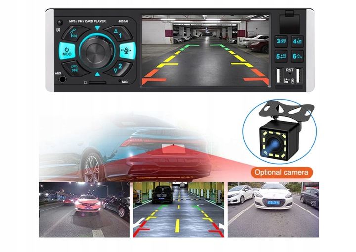 Radio Samochodowe 1DIN 4,1" BLUETOOTH USB AUX SD MIRROR LINK PILOT zdjęcie 10