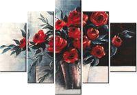 105CM 150CM OBRAZ 5 ELEM RÓŻE WAZONIE DRUK