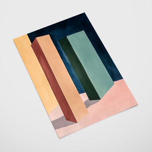 Plakat kompozycja geometryczna 21x29,7 cm A4 na Arena.pl