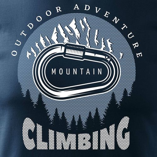 Koszulka z górami w góry wspinaczka climbing karabińczyk męska granatowa REGULAR M na Arena.pl
