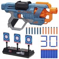 PISTOLET NERF ELITE COMMANDER ELEKTRONICZNA TARCZA dodatkowe strzałki