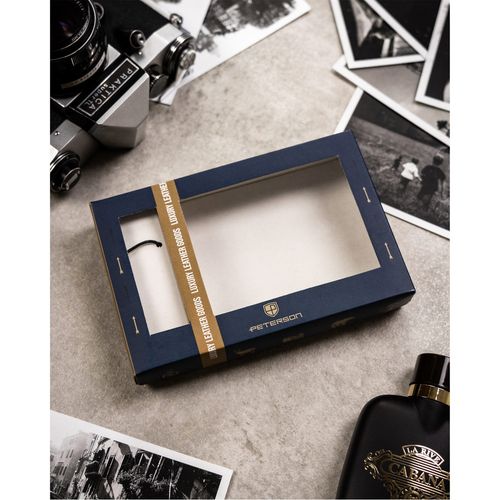 zestaw prezentowy: portfel męski ze skóry naturalnej i brelok - peterson na Arena.pl