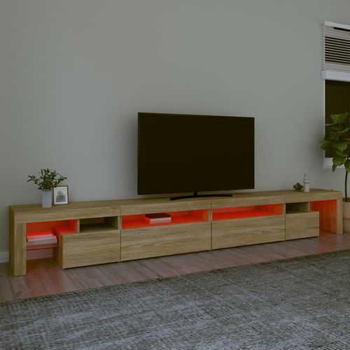 Szafka pod TV z oświetleniem LED, dąb sonoma, 290x36,5x40 cm na Arena.pl