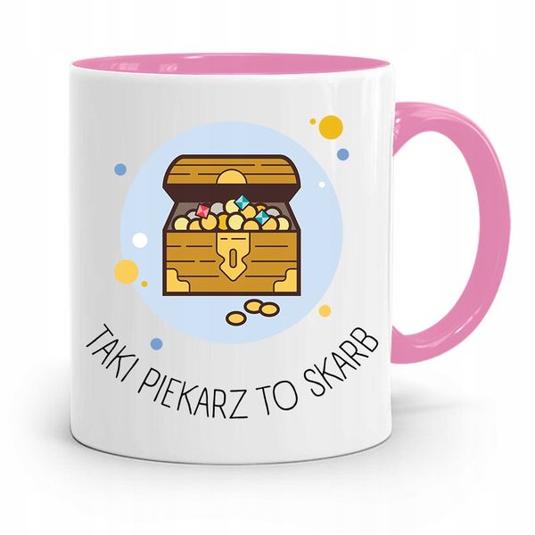 Kubek Różowy Dla Piekarza Taki Piekarz To Skarb Z Nadrukiem Ze Zdjęciem zdjęcie 1