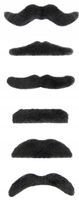 Sztuczne WĄSY Samoprzylepne Czarne Wieczór Kawalerski Przebranie Party 6szt