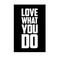 LOVE WHAT czarny - magnes szklany