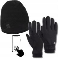 Komplet Męski Zimowy Ocieplana Czapka Rękawiczki Dotykowe do Ekranów MORAJ