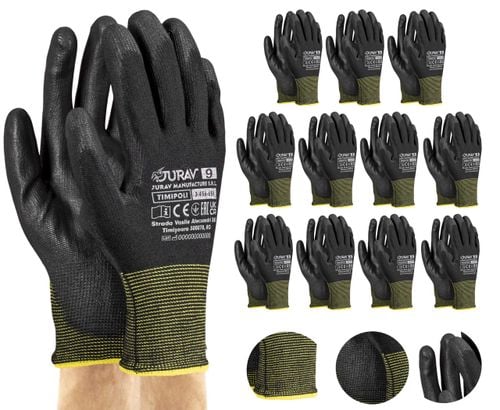 rękawice robocze czarne j-timipoli_bb9-l - 12 par na Arena.pl