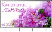 BANER REKLAMOWY 130x80cm duży wybór różne wzory KWIACIARNIA twoja nazwa
