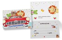 Zaproszenie Samochodzik zwierzaki