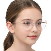 Okulary dla dziewczynki kocie zerówki do komputera BLUE LIGHT Róż/Złoty