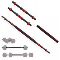 ZESTAW sztanga 2w1 dwa GRYFY 50cm z ŁĄCZNIKIEM do hantli PIANKA zaciski