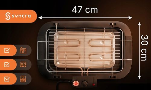 GRILL ELEKTRYCZNY 2000W STOŁOWY DOMOWY OGRODOWY STOJĄCY DUŻY Z RUSZTEM na Arena.pl