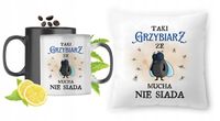 Dla Grzybiarza Zestaw Kubek Magiczny + Poduszka Z Nadrukiem Ze Zdjęciem
