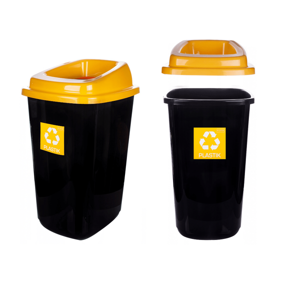 Kosz do segregacji SORTBIN 45L żółty na plastik zdjęcie 3