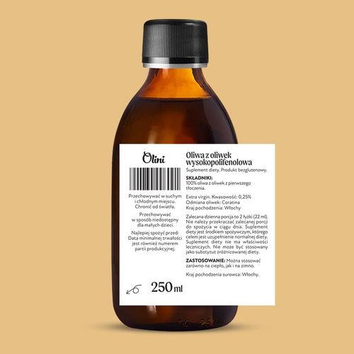Oliwa z oliwek wysokopolifenolowa PREMIUM extra virgin 250 ml na Arena.pl