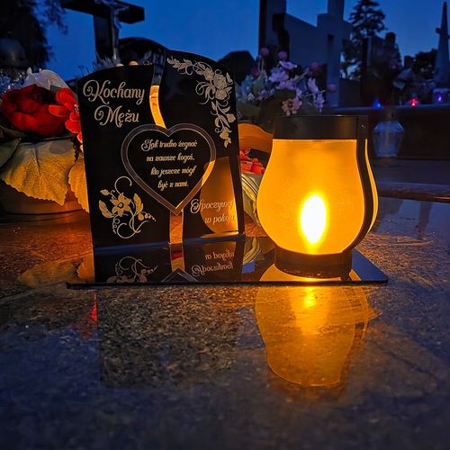 WIECZNY ZNICZ SOLARNY LED Statuetka dla MĘŻA na Grób Wszystkich Świętych na Arena.pl