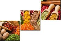 70 90CM OBRAZ 3 ELEM FESTIWAL PRZYPRAW ŚCIENNY DRUK PŁÓTNO