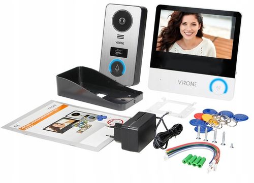 WIDEODOMOFON VIDEO DOMOFON FULL HD 7" CZYTNIK BRELOK MENU PL FURTKA + BRAMA na Arena.pl