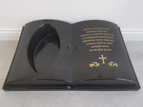 KSIĘGA na grób Podkład do stroików sztucznych Czarna gładka z doniczką na Arena.pl