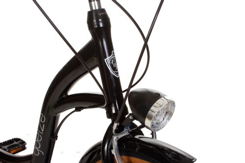 Damski Rower miejski Goetze 28 Mood 7b ALU + kosz / Czarny-brąz na Arena.pl