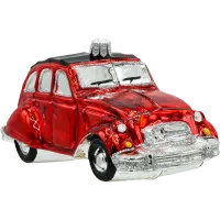 Bombka choinkowa szklana: Samochód Citroen 2CV: czerwony