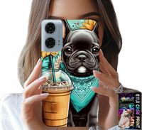 ETUI DO MOTOROLA MOTO G35 - BULDOG COFFI LOVE, SŁONECZNIKI, PSI CASE