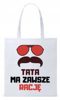 Dla Taty Tatusia Prezent Torba Eco Biała Shopper Z Nadrukiem Ze Zdjęciem