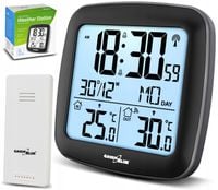 STACJA POGODY DCF POGODOWA ZEGAR TERMOMETR BUDZIK