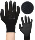rękawice robocze mercator tech black+black pu - s - 1 para