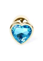 Plug-Jewellery Gold  Heart PLUG- Light Blue