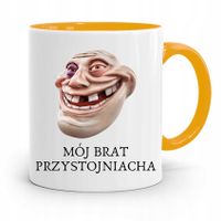 Kubek Żółty Prezent Dla Brata Przystojniacha Z Nadrukiem Ze Zdjęciem