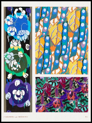 Plakat 75x100cm Kwiaty Art Deco v.5, Bénédictus Vintage do Salonu na Arena.pl