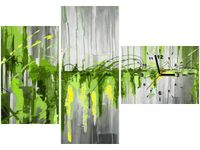 100CM 70CM ZEGAR 3 ELEM ZIELONY WODOSPAD ŚCIENNY OBRAZ