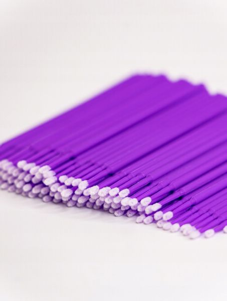 MIKRO APLIKATORY DO RZĘS BEZWŁÓKIENKOWE FIOLETOWE 100 szt zdjęcie 4