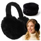 Ochronne nauszniki zimowe ciepłe puchate pluszowe na uszy opaska futrzana