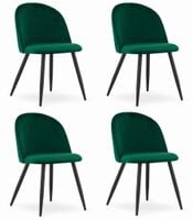 Krzesło tapicerowane do jadalni zielone aksamitne BELLO komplet 4 szt.