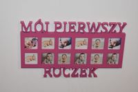 Multiramka ramka na zdjęcia z napisem MÓJ PIERWSZY ROCZEK mdf 12 zdjęć