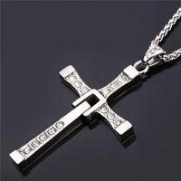 Naszyjnik KRZYŻ VIN DIESEL TORETTO18K STAL SREBRNY